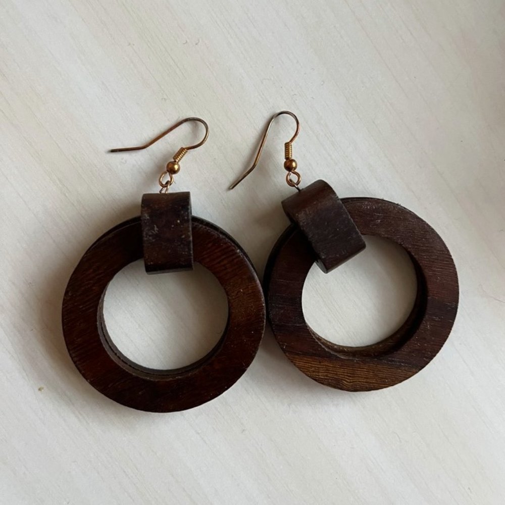 Wood Hoop Earrings